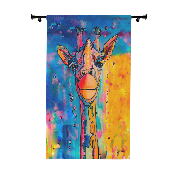 NEW💥Window Curtain Panels made with Jen Callahan's Painting "Happy Giraffe"