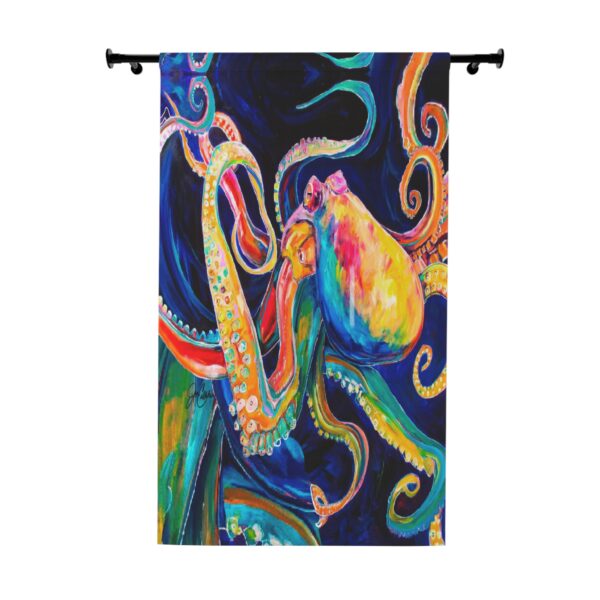 NEW💥Window Curtain Panels made with Jen Callahan's Painting "Rainbow Octopus"