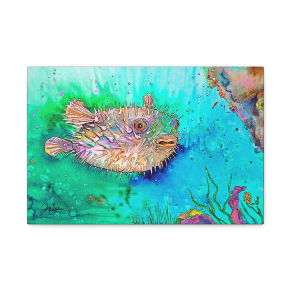 Pufferfish Blowfish Ocean Canvas Print — Colorful Underwater Fish Wall Art