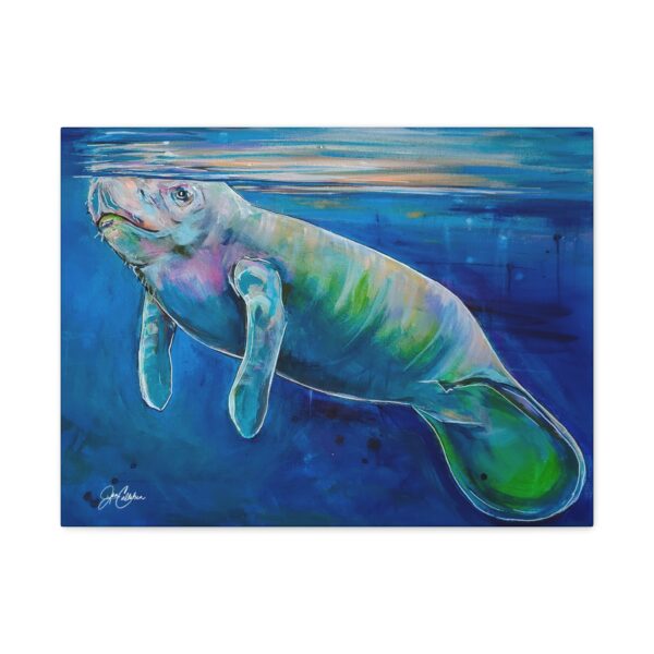 Jen Callahan Art | Baby Manatee Canvas Print — Jen Callahan Stretched Gallery Wrap, Ready to Hang