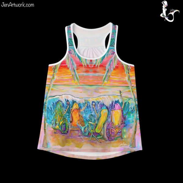 "Drunk Mermaid on Vacation" by Jen Callahan "NEW" Women's Cut Tank Top MADE IN USA