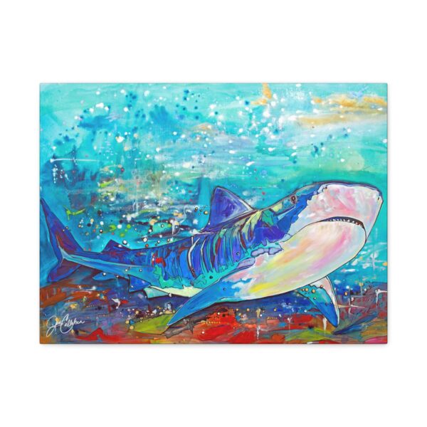 Tiger Shark Canvas Print — Matte Stretched Wall Art by Jen Callahan