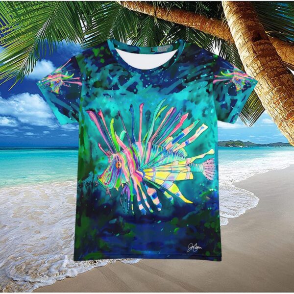 "Lionfish" made from Jen Callahan’s paintings into a Short Sleeve Shirt marine biology gift Lionfish