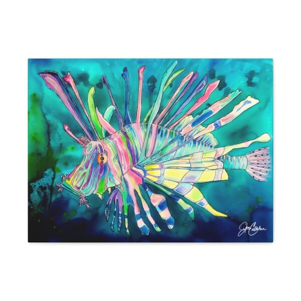 Jen Callahan Art | “CR Lionfish” Watercolor Canvas Print, Gallery Wrapped