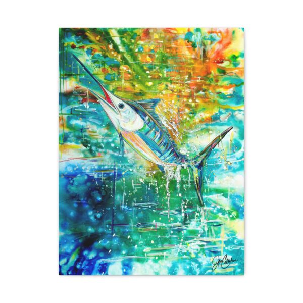 Jen Callahan Art | White Marlin Canvas Print Gallery Wrapped Ready to Hang