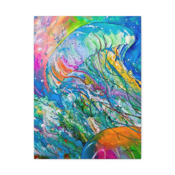 Jen Callahan Art | Va Beach Jelly Jellyfish Canvas Wall Art — Matte Stretched Canvas by Jen Callahan