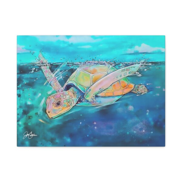Jen Callahan Art | "Turquoise Dive" Canvas Wall Art — Beach House Painting Reproduction