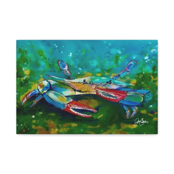 Canvas Print - Jen Callahan Artwork | "Crab Bubbles" Blue Crab