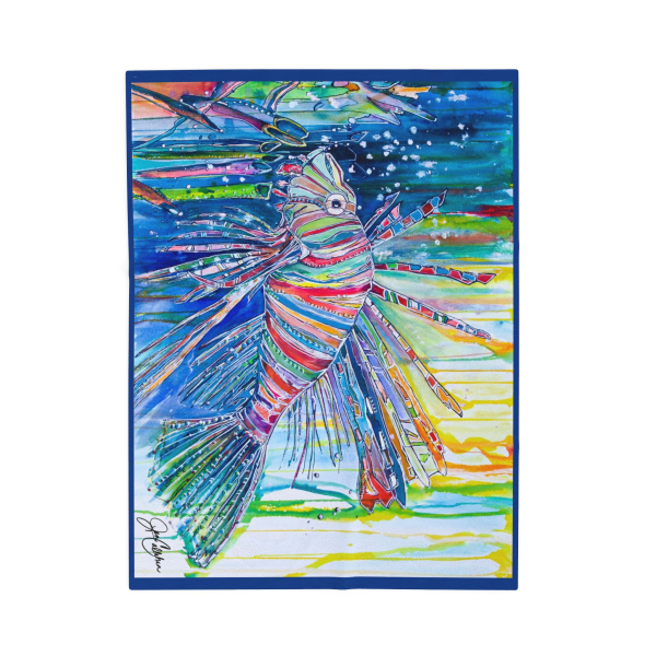 Lionfish Marine biologists gift study biological oceanography Jen Callahan Painting twin 60"x 80"/or throw blanket size Velveteen