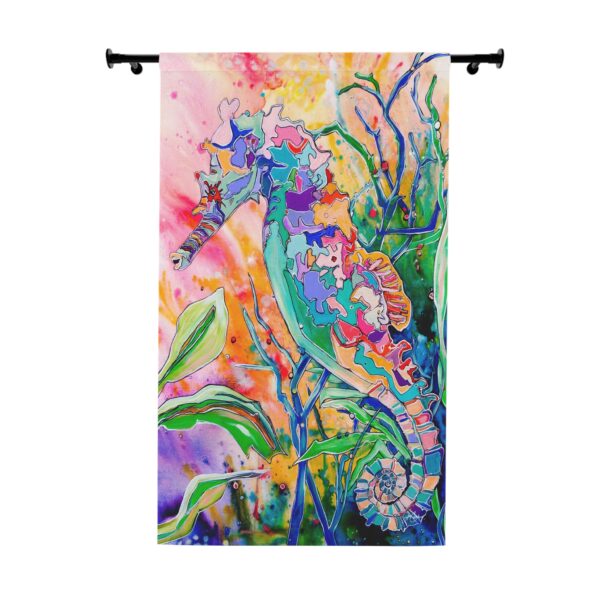 NEW💥Window Curtain Panels made with Jen Callahan's Painting "Seahorse Lilly"