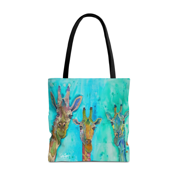 “Giraffe Gossip” Large 18” Artist Tote Bag by Jen Callahan (Free Shipping)