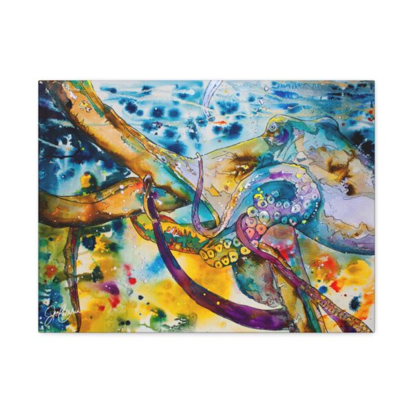 Purple Octopus Wrapped Canvas — Bright Beach House Wall Art