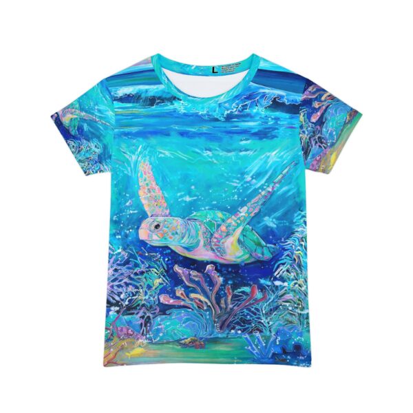 "Ocean Layers" made from Jen Callahan’s paintings into a Short Sleeve Shirt