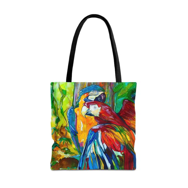 “Parrot Gossip” Large 18” Artist Tote Bag by Jen Callahan (Free Shipping)