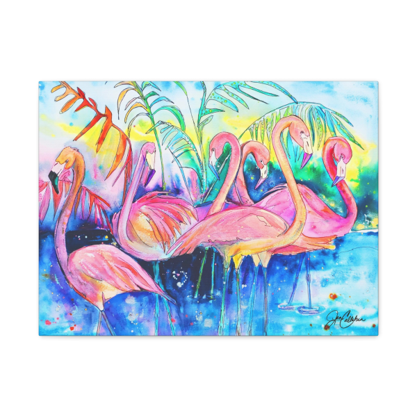 Jen Callahan ©  Callahan Artwork | Flamingo Pond Canvas Print — Matte Stretched Gallery Wrap 1.25"