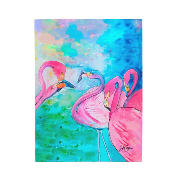 Flamingo Blanket ornithologist a zoologist Gift studies birds bird watcher. Jen Callahan Painting twin 60"x 80"/or throw blanket