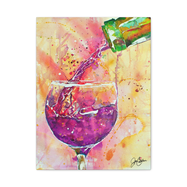 Jen Callahan Art | Wine painting "Wine Pour" Painted by Jen Callahan Printed on Canvas