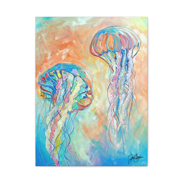 "Pastel Jelly" Jellyfish Canvas Print — Jen Callahan Art, Gallery-Wrapped Matte Canvas