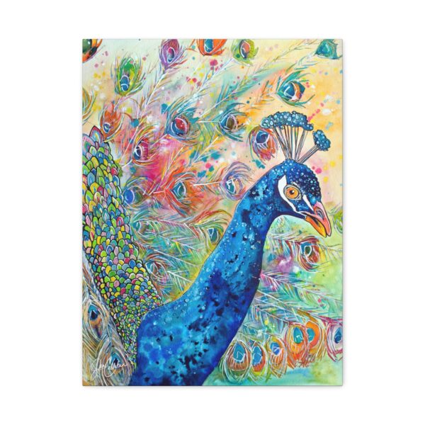 Proud Peacock Canvas Print — Stretched Matte Wall Art