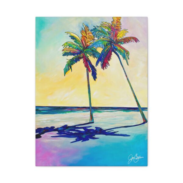 Lazy Days Palm Tree Canvas Wall Art — Beach House Ready-to-Hang Matte Print