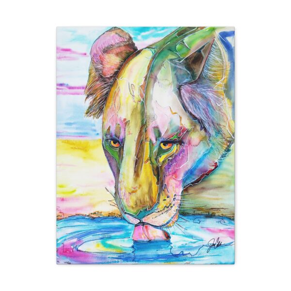 Sweet Mom Lion Canvas Print — 'Sadi' Painting Reproduction, Ready-to-Hang