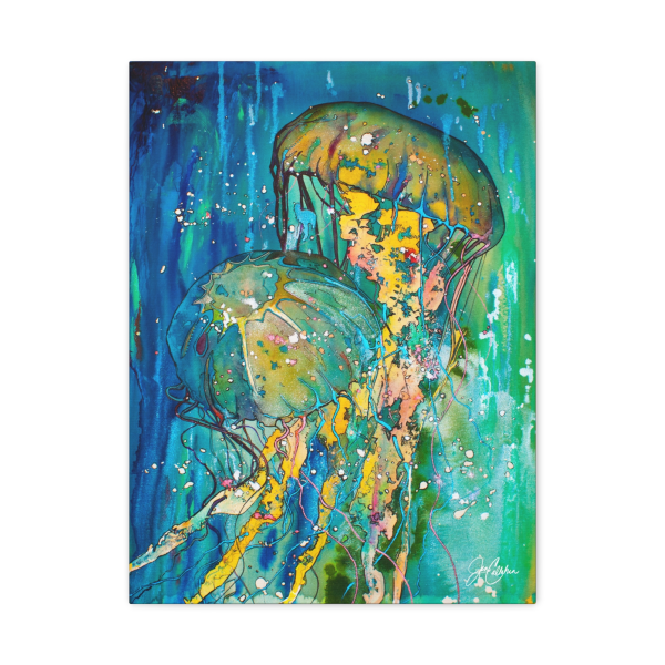 "Sandra Jelly" Jellyfish Canvas Print — Jen Callahan Art, Gallery-Wrapped Matte Canvas