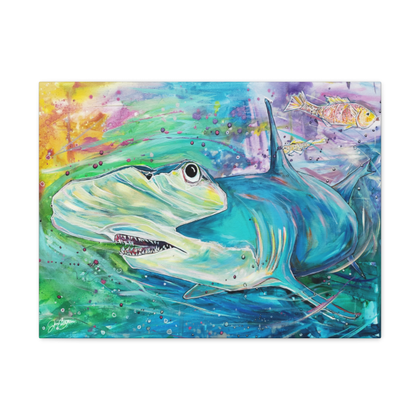 Jen Callahan Art | "Hammertime" Hammerhead Shark Canvas Print — Matte Stretched Canvas Wall Art