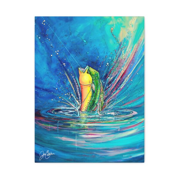 Jen Callahan Art | “Fish On” Mahi Mahi Canvas Print, Game Fish Gallery Wrapped