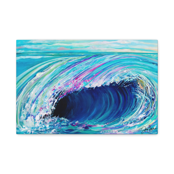 Jen Callahan Art | Hidden Beauty Mermaid Wave Wall Art — Matte Stretched Canvas Beach Decor