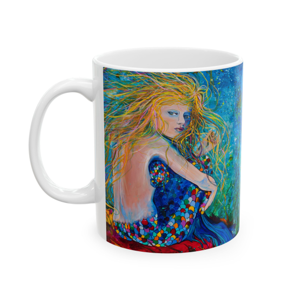 Mermaid Depth Painting by Jen Callahan Ceramic Coffee Cup - Mug