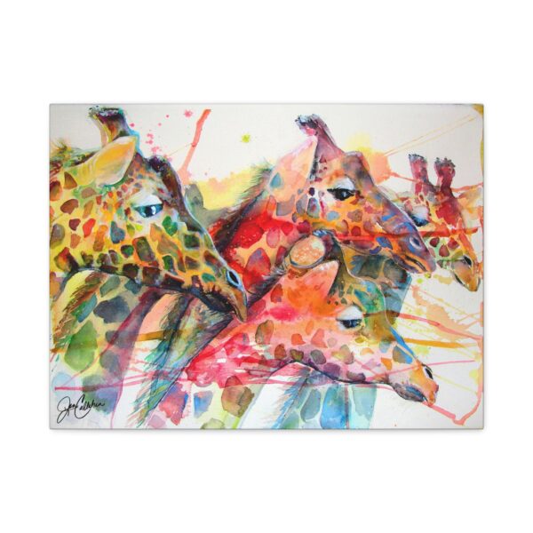 Jen Callahan Art | “White Giraffe” Watercolor Canvas Print, Gallery Wrapped