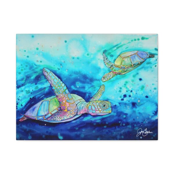Jen Callahan Art | Shell Yeah! Sea Turtle painting printed on Canvas Print Gallery Wrapped Ready to Hang