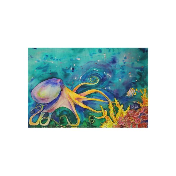 Jen Callahan Artist Mat | "Octopus with Yellow Coral" Quick-Dry Outdoor Rug | Free Shipping