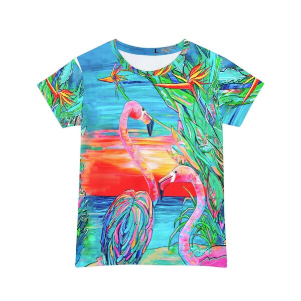 "Flamingo Paradise" made from Jen Callahan’s paintings into a Short Sleeve Shirt