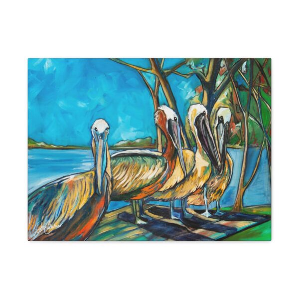 Lunch Pelican Canvas Print — Matte Gallery-Wrapped Stretched Canvas