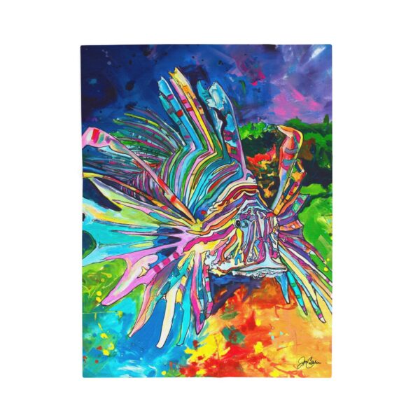 NAPLE Lionfish Marine biologists gift study biological oceanography Jen Callahan Painting twin 60"x 80"/or throw blanket size Velveteen