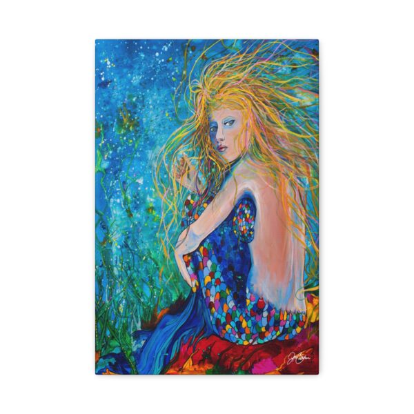 Jen Callahan Art | “Mermaid Depth” Bar Art, Mermaid Lover Beach Decor Canvas Mermaids Wall Art