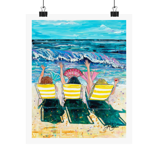8”x 10” & 11" x 14" Fine Art Paper Print “Mermaid on Vacation” by Jen Callahan  Painting reproduction PRINT TO FRAME Standard Size