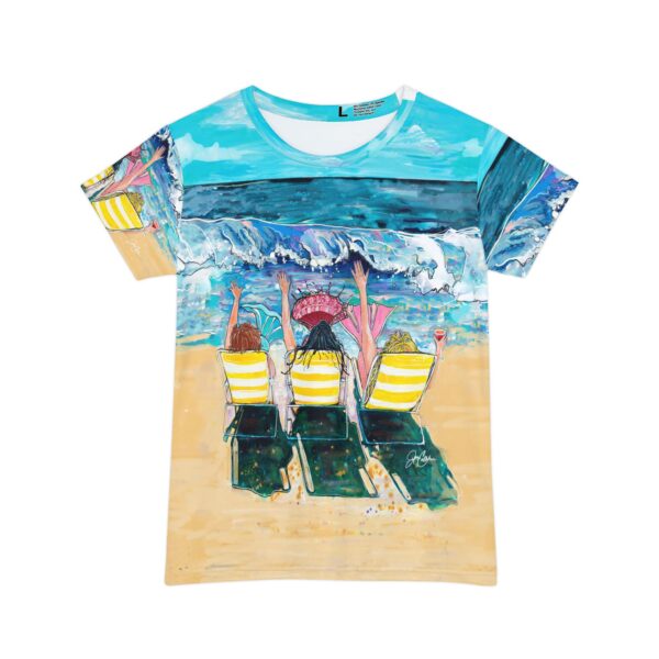 "The Original Mermaids on Vacation" made from Jen Callahan’s paintings into a Short Sleeve Shirt