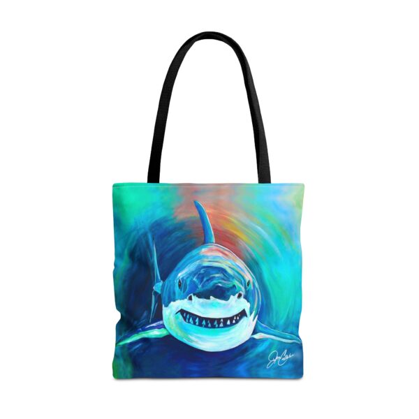 “Great White Shark” Large 18” Artist Tote Bag by Jen Callahan (Free Shipping)