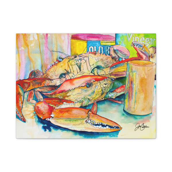 Jen Callahan Art | "Old Bay Mallet" Canvas Print — Colorful Kitchen & Beach House Wall Art
