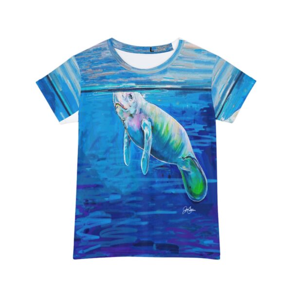 "Baby Manatee” made from Jen Callahan’s paintings into a Short Sleeve Shirt Ocean lover