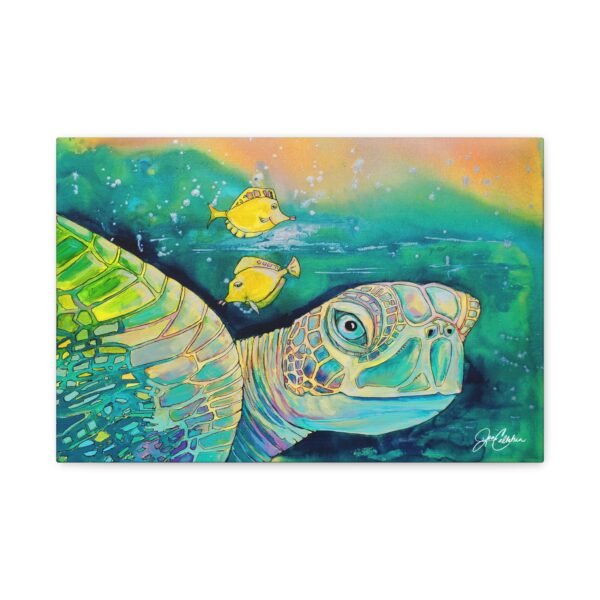 Turtle Close-Up Canvas Print — Colorful Beach House Wall Art
