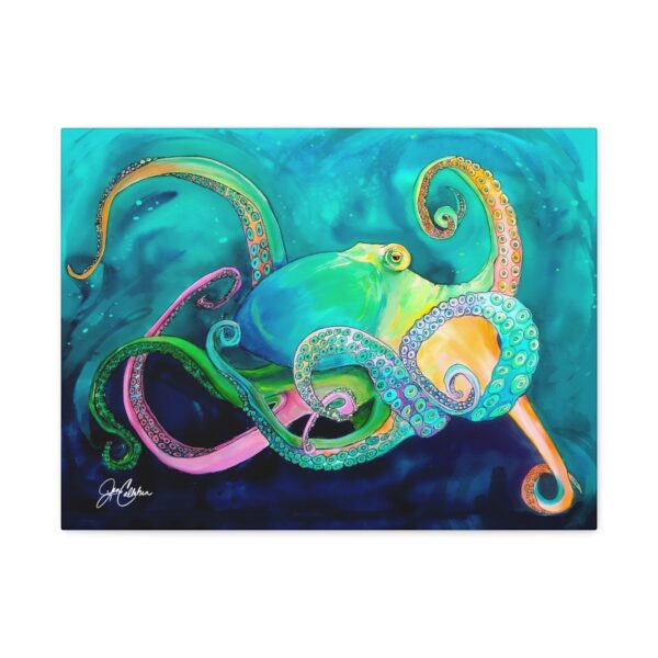 Jen Callahan Art | “LEGS” Octopus Wrapped Canvas Wall Art — Bright Beach House Decor by Jen Callahan